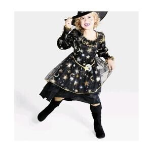 Hyde and Eek! Kids' Light-Up MOON & STAR WITCH Dress Only Kids Medium (8-10) NWT